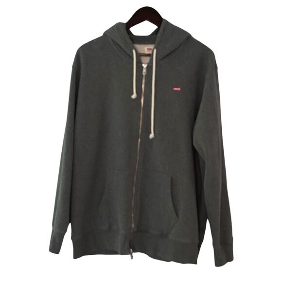 Levi's Men Original Housemark Zip Up Gray  Hoodie XL - Picture 1 of 5